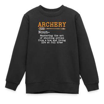 Bogenschießen Bogenjäger Bogenschütze Schießen Pfeil Bogenschütze - Kinder Premium Organic Sweatshirt - Schwarz - Vorne - AI Model Kid Female (0cm)