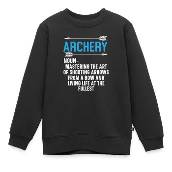 Bogenschießen Bogenjäger Bogenschütze Schießen Pfeil Bogenschütze - Kinder Premium Organic Sweatshirt - Schwarz - Vorne - AI Model Kid Female (0cm)