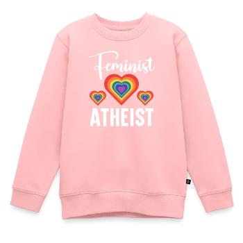 Atheismus Anti-Religion Agnostiker Freidenker Atheist - Kinder Premium Organic Sweatshirt - Rosa - Vorne - AI Model Kid Female (0cm)