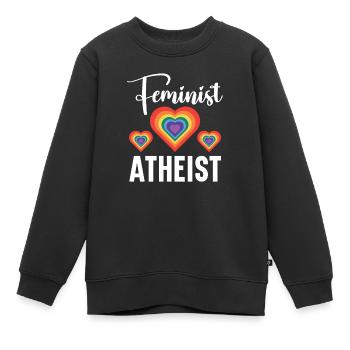 Athéisme Anti-religion Agnostique Libre Penseur Athée - Sweat Premium enfant bio - noir - Devant - AI Model Kid Female (0cm)
