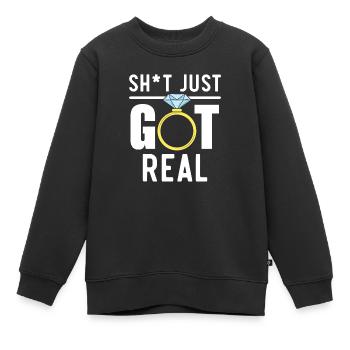 Mariage le jour du mariage des mariés Mariage juste marié - Sweat Premium enfant bio - noir - Devant - AI Model Kid Female (0cm)