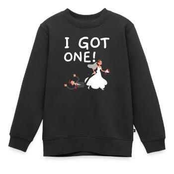 Mariage le jour du mariage des mariés Mariage juste marié - Sweat Premium enfant bio - noir - Devant - AI Model Kid Female (0cm)