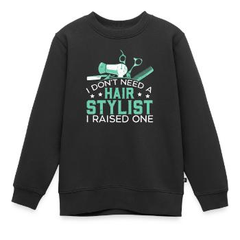 Coiffeur Coupe de cheveux Coiffeur Barbier Barbier - Sweat Premium enfant bio - noir - Devant - AI Model Kid Female (0cm)