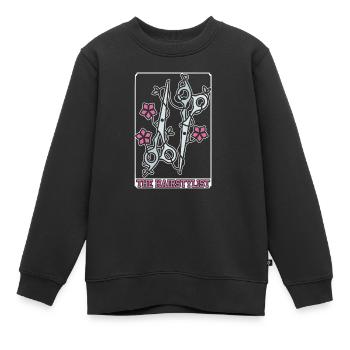 Coiffeur Coupe de cheveux Coiffeur Barbier Barbier - Sweat Premium enfant bio - noir - Devant - AI Model Kid Female (0cm)