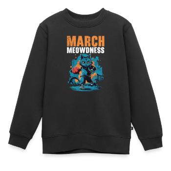 Basketball Katze Basketballspieler Ich liebe Basketball - Kinder Premium Organic Sweatshirt - Schwarz - Vorne - AI Model Kid Female (0cm)