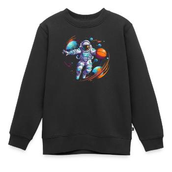 Astronaut Basketball Outerspace Basketballspieler - Kinder Premium Organic Sweatshirt - Schwarz - Vorne - AI Model Kid Female (0cm)