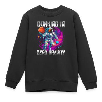 Astronaut Basketball Outerspace Basketballspieler - Kinder Premium Organic Sweatshirt - Schwarz - Vorne - AI Model Kid Female (0cm)