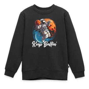 Astronaut Basketball Outerspace Basketballspieler - Kinder Premium Organic Sweatshirt - Schwarz - Vorne - AI Model Kid Female (0cm)