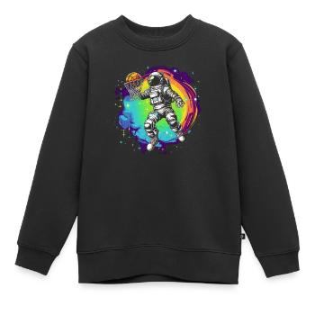 Astronaut Basketball Outerspace Basketballspieler - Kinder Premium Organic Sweatshirt - Schwarz - Vorne - AI Model Kid Female (0cm)
