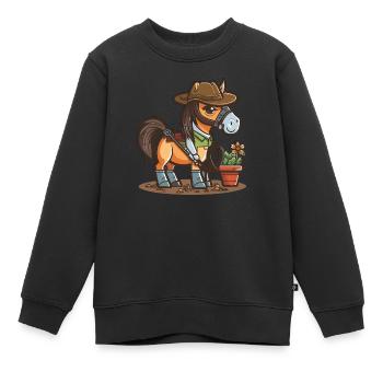 Grüne Daumen und Hufe - Kinder Premium Organic Sweatshirt - Schwarz - Vorne - AI Model Kid Female (0cm)