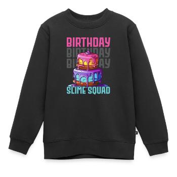 Slime Anniversaire Célébrant Happy Bday I Love Slime - Sweat Premium enfant bio - noir - Devant - AI Model Kid Female (0cm)