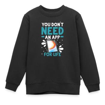 Digital Detox Mobile Phone Fasting Go Offline - Sweat Premium enfant bio - noir - Devant - AI Model Kid Female (0cm)