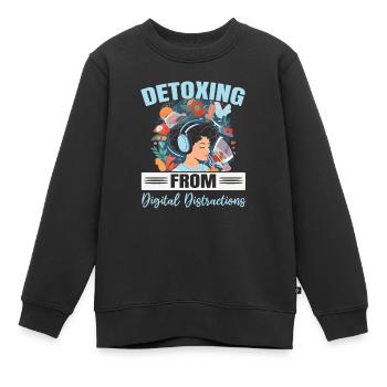 Digital Detox Mobile Phone Fasting Go Offline - Sweat Premium enfant bio - noir - Devant - AI Model Kid Female (0cm)