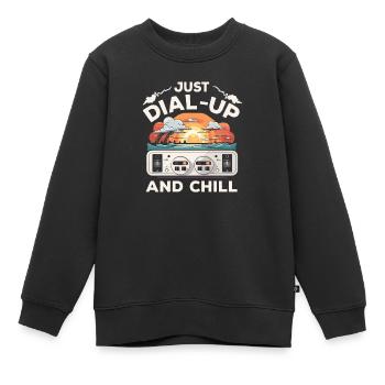 Connexion Internet commutée Blagues informatiques des années 90 - Sweat Premium enfant bio - noir - Devant - AI Model Kid Female (0cm)