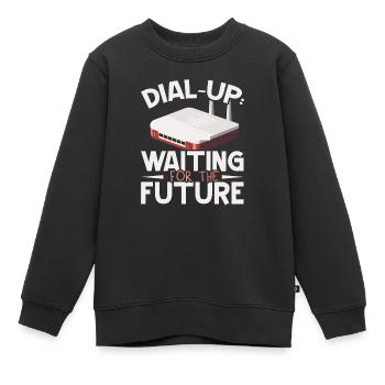 Connexion Internet commutée Blagues informatiques des années 90 - Sweat Premium enfant bio - noir - Devant - AI Model Kid Female (0cm)