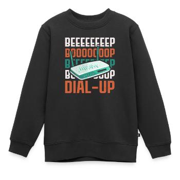 Connexion Internet commutée Blagues informatiques des années 90 - Sweat Premium enfant bio - noir - Devant - AI Model Kid Female (0cm)