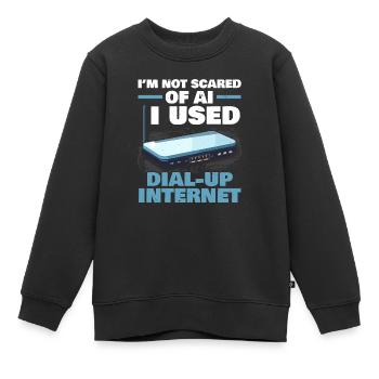 Connexion Internet commutée Blagues informatiques des années 90 - Sweat Premium enfant bio - noir - Devant - AI Model Kid Female (0cm)