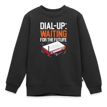 Connexion Internet commutée Blagues informatiques des années 90 - Sweat Premium enfant bio - noir - Devant - AI Model Kid Female (0cm)