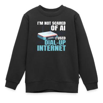 Connexion Internet commutée Blagues informatiques des années 90 - Sweat Premium enfant bio - noir - Devant - AI Model Kid Female (0cm)