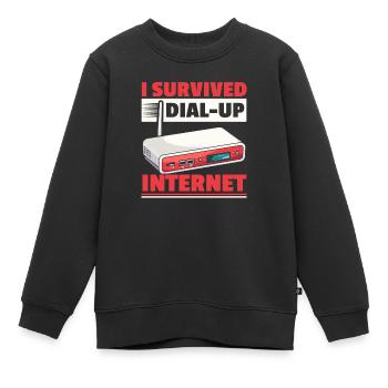 Connexion Internet commutée Blagues informatiques des années 90 - Sweat Premium enfant bio - noir - Devant - AI Model Kid Female (0cm)