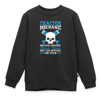 Traktormechaniker Ackerschlepper Reparatur Mechanisch - Kinder Premium Organic Sweatshirt - Schwarz - Vorne - AI Model Kid Female (0cm)