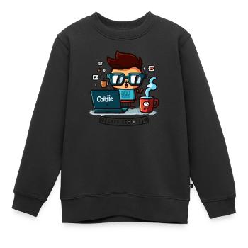 Befeuern Sie Ihr Programmieren mit Koffein! - Kinder Premium Organic Sweatshirt - Schwarz - Vorne - AI Model Kid Female (0cm)