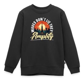 Ham Radio Operator Morse Code Radioactivity - Kids Premium Organic Sweatshirt - black - Front - AI Model Kid Female (0cm)