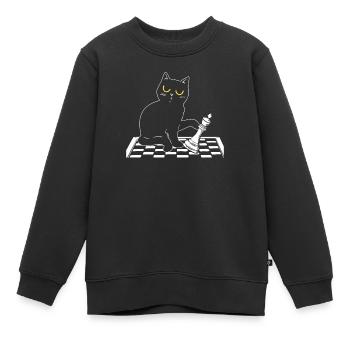Schachbrettspiel Schachmatt Strategie Schachspieler - Kinder Premium Organic Sweatshirt - Schwarz - Vorne - AI Model Kid Female (0cm)