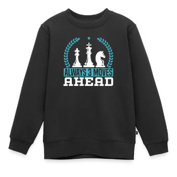 Schachbrettspiel Schachmatt Strategie Schachspieler - Kinder Premium Organic Sweatshirt - Schwarz - Vorne - AI Model Kid Female (0cm)
