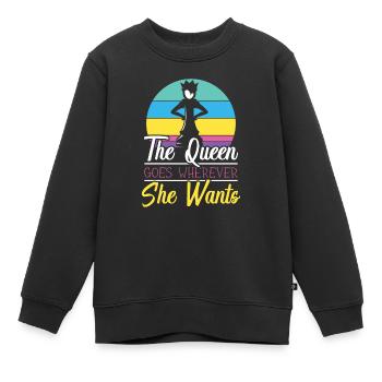 Schachbrettspiel Schachmatt Strategie Schachspieler - Kinder Premium Organic Sweatshirt - Schwarz - Vorne - AI Model Kid Female (0cm)