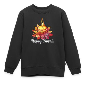 Frohes Diwali Diwali Fest Indischer Hinduismus - Kinder Premium Organic Sweatshirt - Schwarz - Vorne - AI Model Kid Female (0cm)