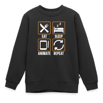3d Animator Animate Key Frames Rendering Animation - Kids Premium Organic Sweatshirt - black - Front - AI Model Kid Female (0cm)