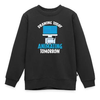 3d Animator Animate Key Frames Rendering Animation - Kids Premium Organic Sweatshirt - black - Front - AI Model Kid Female (0cm)
