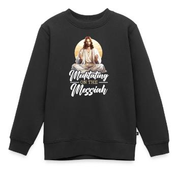 Christliche Meditation Jesus Yoga Zen Christentum - Kinder Premium Organic Sweatshirt - Schwarz - Vorne - AI Model Kid Female (0cm)