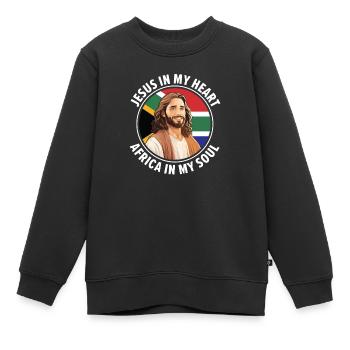 Christianisme afro-américain afro-américain Noir - Sweat Premium enfant bio - noir - Devant - AI Model Kid Female (0cm)
