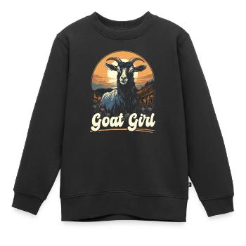 Ziegenliebhaber Kid Ranch Wolle Bauernhof Tierzucht - Kinder Premium Organic Sweatshirt - Schwarz - Vorne - AI Model Kid Female (0cm)