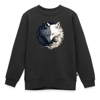 Fenrir Loup Viking Nordique Norsemen Odins Loup - Sweat Premium enfant bio - noir - Devant - AI Model Kid Female (0cm)