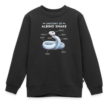 Albino-Kugel Phyton Giftige Schlange Albino-Schlange - Kinder Premium Organic Sweatshirt - Schwarz - Vorne - AI Model Kid Female (0cm)
