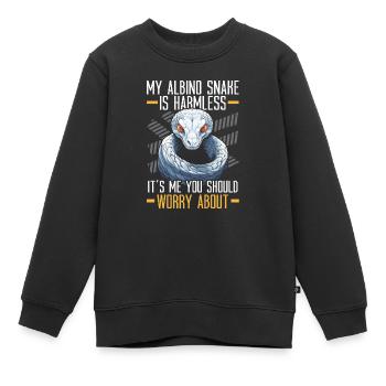 Albino Ball Phyton Giftige Schlange Albino Schlange - Kinder Premium Organic Sweatshirt - Schwarz - Vorne - AI Model Kid Female (0cm)