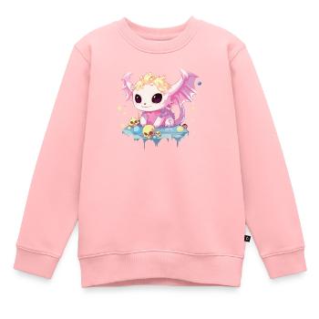 Pastellfarbener Gothic-Liebhaber Soft Grunge Axolotl Ästhetik - Kinder Premium Organic Sweatshirt - Rosa - Vorne - AI Model Kid Female (0cm)