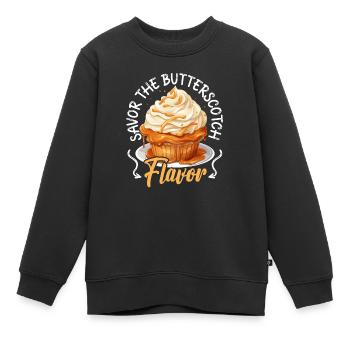 Butterscotch Süßes Karamell Essen Feinschmeckerbutter - Kinder Premium Organic Sweatshirt - Schwarz - Vorne - AI Model Kid Female (0cm)