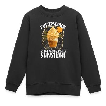 Butterscotch Süßes Karamell Essen Feinschmeckerbutter - Kinder Premium Organic Sweatshirt - Schwarz - Vorne - AI Model Kid Female (0cm)