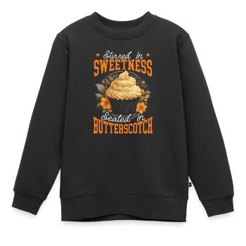 Butterscotch Süßes Karamell Essen Feinschmeckerbutter - Kinder Premium Organic Sweatshirt - Schwarz - Vorne - AI Model Kid Female (0cm)