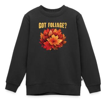 Feuille Peeping Automne Feuille Peeper Automne Feuillage - Sweat Premium enfant bio - noir - Devant - AI Model Kid Female (0cm)