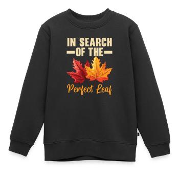 Feuille Peeping Automne Feuille Peeper Automne Feuillage - Sweat Premium enfant bio - noir - Devant - AI Model Kid Female (0cm)