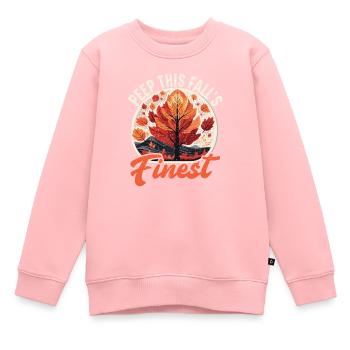 Leaf Peeping Autumn Leaf Peeper Fall Foliage - Kids Premium Organic Sweatshirt - rose - Front - AI Model Kid Female (0cm)