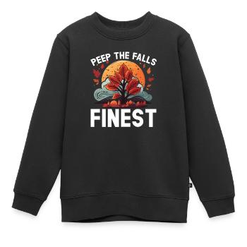 Blatt gucken Herbst Blattgucker Herbstlaub - Kinder Premium Organic Sweatshirt - Schwarz - Vorne - AI Model Kid Female (0cm)