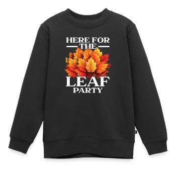 Feuille Peeping Automne Feuille Peeper Automne Feuillage - Sweat Premium enfant bio - noir - Devant - AI Model Kid Female (0cm)