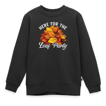 Feuille Peeping Automne Feuille Peeper Automne Feuillage - Sweat Premium enfant bio - noir - Devant - AI Model Kid Female (0cm)