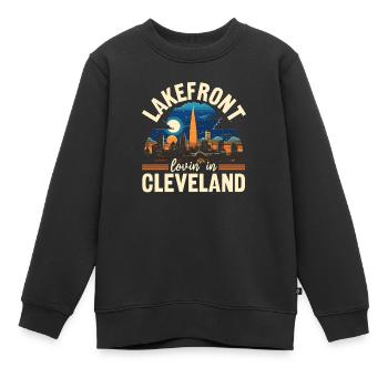 État de Cleveland, Ohio, États-Unis, États-Unis - Sweat Premium enfant bio - noir - Devant - AI Model Kid Female (0cm)